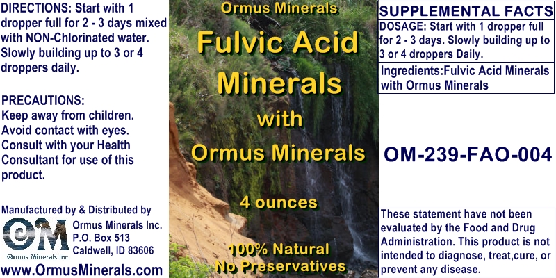 Ormus Minerals - Fulvic Acid Minerals with ORMUS MINERALS